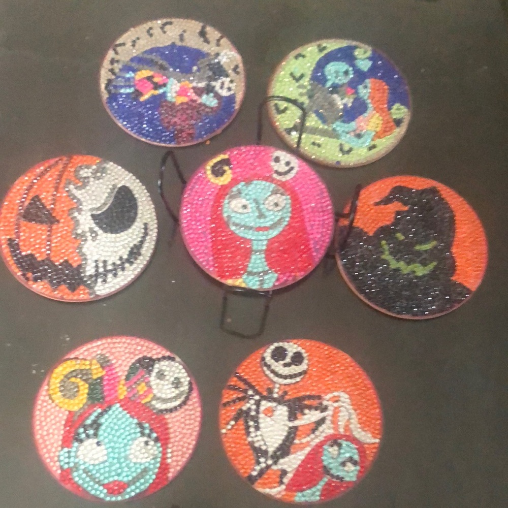 Colorful Halloween Themed Coasters Set